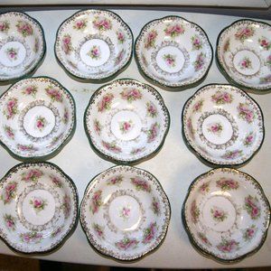 set of 10 Austrian Bone Porcelain Dishes